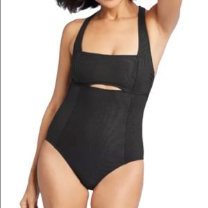 NEVER WORN black cut out one piece bathing suit